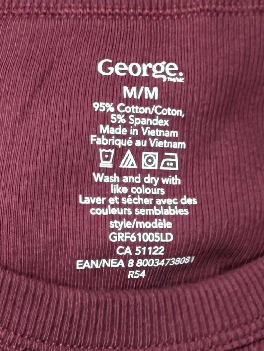 🔥4 for $20🔥 George Womens Ribbed Short Sleeve T-Shirt Burgundy M L XL XXL - Picture 4 of 5